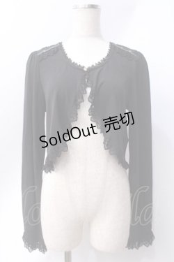 画像1: axes femme / バラ生地切替ボレロ  黒 Y-25-06-20-039-AX-TO-SZ-ZY