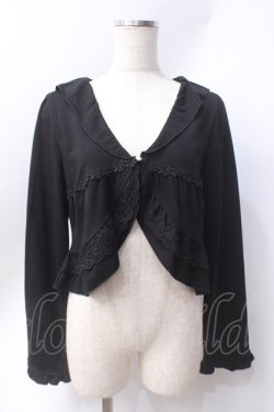 画像1: axes femme / レース使いボレロ  黒 Y-25-06-20-040-AX-TO-SZ-ZY