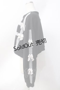 画像2: axes femme POETIQUE / レースリボンカットプルオ－バ－  黒 Y-25-06-20-041-AX-TO-SZ-ZY
