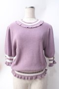 axes femme POETIQUE / ライン入りニット  ラベンダー Y-25-06-20-042-AX-TO-SZ-ZY