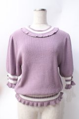 axes femme POETIQUE / ライン入りニット  ラベンダー Y-25-06-20-042-AX-TO-SZ-ZY