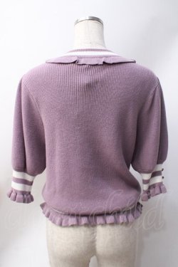 画像3: axes femme POETIQUE / ライン入りニット  ラベンダー Y-25-06-20-042-AX-TO-SZ-ZY