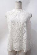 axes femme POETIQUE / バックリボン総レースブラウス  白 Y-25-06-20-044-AX-TO-SZ-ZY