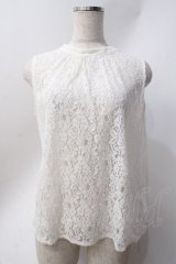 axes femme POETIQUE / バックリボン総レースブラウス  白 Y-25-06-20-044-AX-TO-SZ-ZY