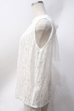 画像2: axes femme POETIQUE / バックリボン総レースブラウス  白 Y-25-06-20-044-AX-TO-SZ-ZY