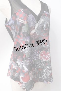 画像4: Qutie Frash / 和柄Vネックタンク　   Y-25-06-20-045-QU-TO-AS-ZY