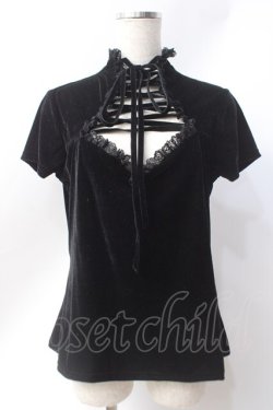 画像1: KILL STAR / MALADY LACE-UP TOP L ブラック Y-25-06-20-046-PU-TO-SZ-ZY