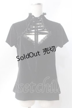 画像1: KILL STAR / MALADY LACE-UP TOP L ブラック Y-25-06-20-046-PU-TO-SZ-ZY