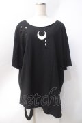 KRY CLOTHING / 日向すず×KRYダメージT  黒 Y-25-06-20-049-EL-TO-SZ-ZY