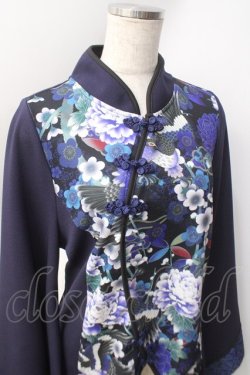 画像4: Qutie Frash / チャイナ着物袖チュニック  黒×青 Y-25-06-20-051-QU-TO-AS-ZY
