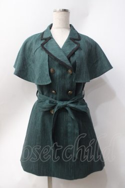 画像1: axes femme POETIQUE / ケープ付ロングベスト  グリーン Y-25-06-20-052-AX-TO-SZ-ZY