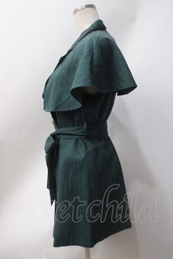 画像2: axes femme POETIQUE / ケープ付ロングベスト  グリーン Y-25-06-20-052-AX-TO-SZ-ZY