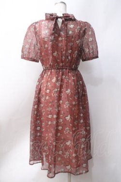 画像2: axes femme POETIQUE / シアー花柄ワンピース  ブラウン Y-25-06-20-053-AX-OP-SZ-ZY