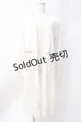 axes femme / レース切り替えロングカーデ  生成り Y-25-06-20-055-AX-TO-SZ-ZY