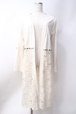 画像1: axes femme / レース切り替えロングカーデ  生成り Y-25-06-20-055-AX-TO-SZ-ZY