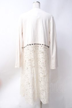 画像2: axes femme / レース切り替えロングカーデ  生成り Y-25-06-20-055-AX-TO-SZ-ZY