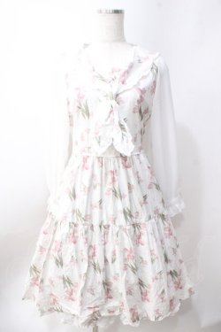 画像1: axes femme POETIQUE / フラワープリントセーラーワンピース  ピンク Y-25-06-20-063-AX-OP-SZ-ZY