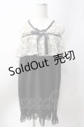 axes femme POETIQUE / 肩開きレース使いカットチュニ  黒 Y-25-06-20-067-AX-OP-SZ-ZY