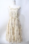 axes femme / 花柄ティアードワンピース  イエロー Y-25-06-20-068-AX-OP-SZ-ZY