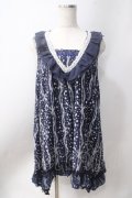 axes femme / パール＆シェル柄ワンピース  紺 Y-25-06-20-072-AX-OP-SZ-ZY