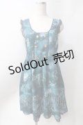axes femme / 天体柄Wボタン使いワンピース  グリーン Y-25-06-20-073-AX-OP-SZ-ZT071