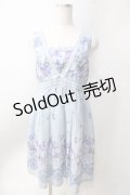 axes femme / フラワーチェックジャンスカ  サックス Y-25-06-20-074-AX-OP-SZ-ZY