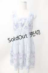 axes femme / フラワーチェックジャンスカ  サックス Y-25-06-20-074-AX-OP-SZ-ZY