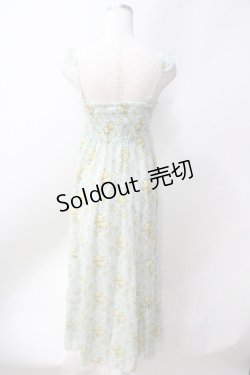 画像2: axes femme / 総バラ柄ロングワンピース  サックス Y-25-06-20-078-AX-OP-SZ-ZY