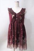 axes femme / チュール重ね結晶柄チュニ  ワイン Y-25-06-20-082-AX-OP-SZ-ZY