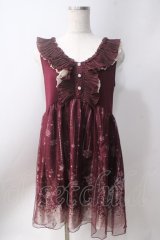 axes femme / チュール重ね結晶柄チュニ  ワイン Y-25-06-20-082-AX-OP-SZ-ZY
