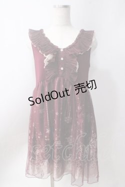 画像1: axes femme / チュール重ね結晶柄チュニ  ワイン Y-25-06-20-082-AX-OP-SZ-ZT071