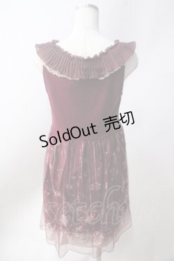 画像2: axes femme / チュール重ね結晶柄チュニ  ワイン Y-25-06-20-082-AX-OP-SZ-ZT071