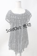 axes femme / パール柄ワチュニック  黒 Y-25-06-20-086-AX-OP-SZ-ZY