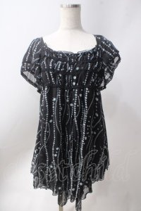 axes femme / パール柄ワチュニック  黒 Y-25-06-20-086-AX-OP-SZ-ZY