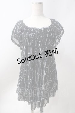 画像1: axes femme / パール柄ワチュニック  黒 Y-25-06-20-086-AX-OP-SZ-ZY