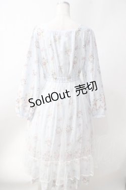 画像2: axes femme / ラッフルフリルレース花柄ワンピース  サックス Y-25-06-20-096-AX-OP-SZ-ZI