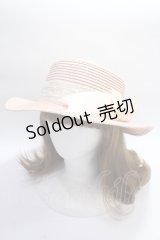 axes femme POETIQUE / リボン巻きカンカン帽  ピンク Y-25-06-20-009-AX-AC-SZ-ZY