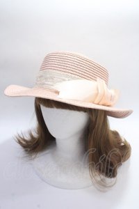 axes femme POETIQUE / リボン巻きカンカン帽  ピンク Y-25-06-20-009-AX-AC-SZ-ZY