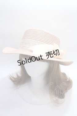 画像1: axes femme POETIQUE / リボン巻きカンカン帽  ピンク Y-25-06-20-009-AX-AC-SZ-ZY