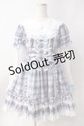 Angelic Pretty / Dolly Girl付け袖ワンピース(タータン)  サックス Y-25-06-20-104-AP-OP-SZ-ZY