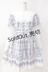 Angelic Pretty / Dolly Girl付け袖ワンピース(タータン)  サックス Y-25-06-20-104-AP-OP-SZ-ZY