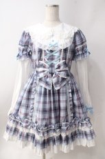 画像1: Angelic Pretty / Dolly Girl付け袖ワンピース(タータン)  サックス Y-25-06-20-104-AP-OP-SZ-ZY (1)