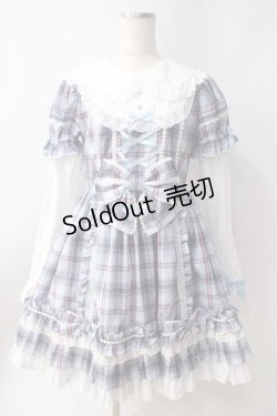 画像1: Angelic Pretty / Dolly Girl付け袖ワンピース(タータン)  サックス Y-25-06-20-104-AP-OP-SZ-ZY