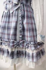 画像4: Angelic Pretty / Dolly Girl付け袖ワンピース(タータン)  サックス Y-25-06-20-104-AP-OP-SZ-ZY (4)
