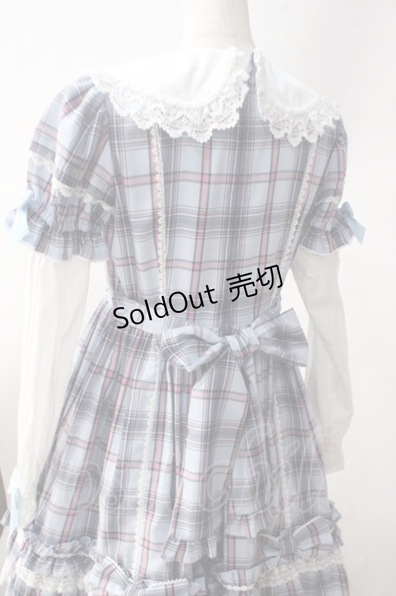 画像5: Angelic Pretty / Dolly Girl付け袖ワンピース(タータン)  サックス Y-25-06-20-104-AP-OP-SZ-ZY (5)