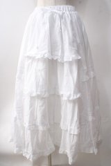 Chalmiere / クラシックコットンスカート  白 Y-25-06-20-105-LO-SK-SZ-ZI