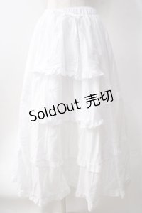 Chalmiere / クラシックコットンスカート  白 Y-25-06-20-105-LO-SK-SZ-ZI