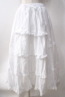 画像1: Chalmiere / クラシックコットンスカート  白 Y-25-06-20-105-LO-SK-SZ-ZY