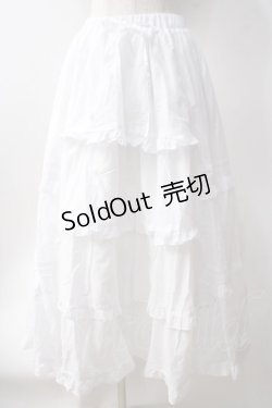 画像1: Chalmiere / クラシックコットンスカート  白 Y-25-06-20-105-LO-SK-SZ-ZI