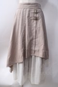 axes femme / シフォン切替ストライプスカート  ベージュ Y-25-06-20-109-AX-SK-SZ-ZY